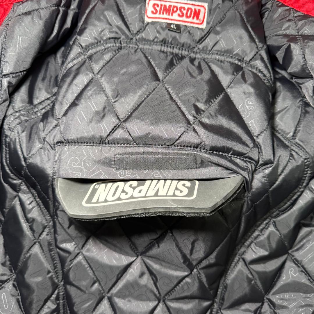 ☆SIMPSON Racing ジャケット レッド 4L 刺繍ロゴ キルティング