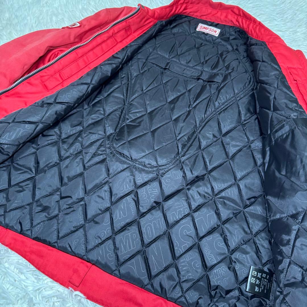 ☆SIMPSON Racing ジャケット レッド 4L 刺繍ロゴ キルティング