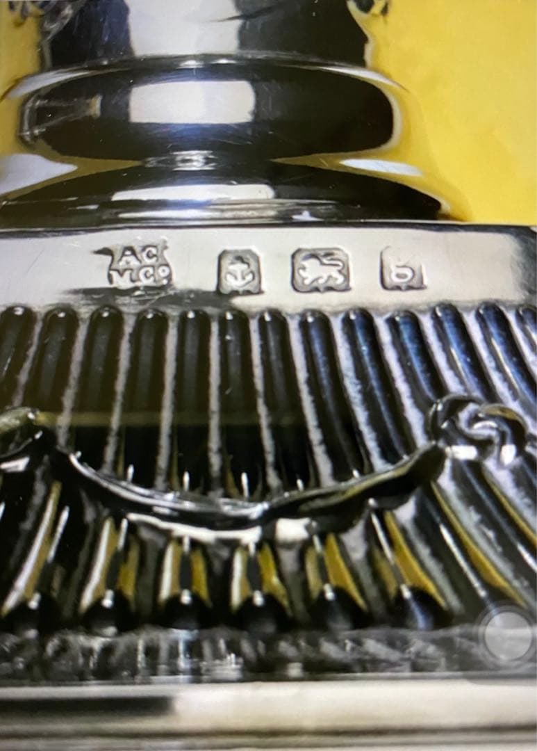 英国製／純銀 スターリングシルバー「キャンドルスタンド ペア ２体」