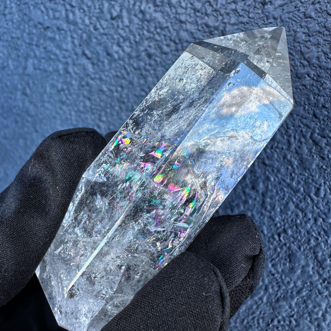 アゼツライト☆レインボー☆ヒマラヤ水晶六角柱パワーストーン天然石 原石A1315
