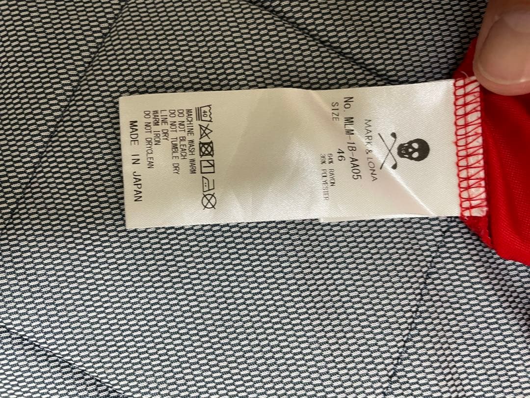 MARK & LONA レッド ゴルフシャツ