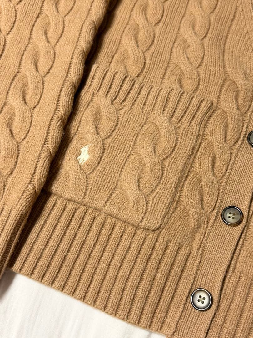 ポロラルフローレン　キャメル　ケーブル　カーディガン