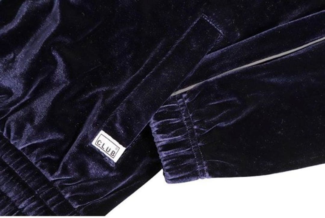 PRO CLUB ネイビー フルジップジャケット　ベロア　L