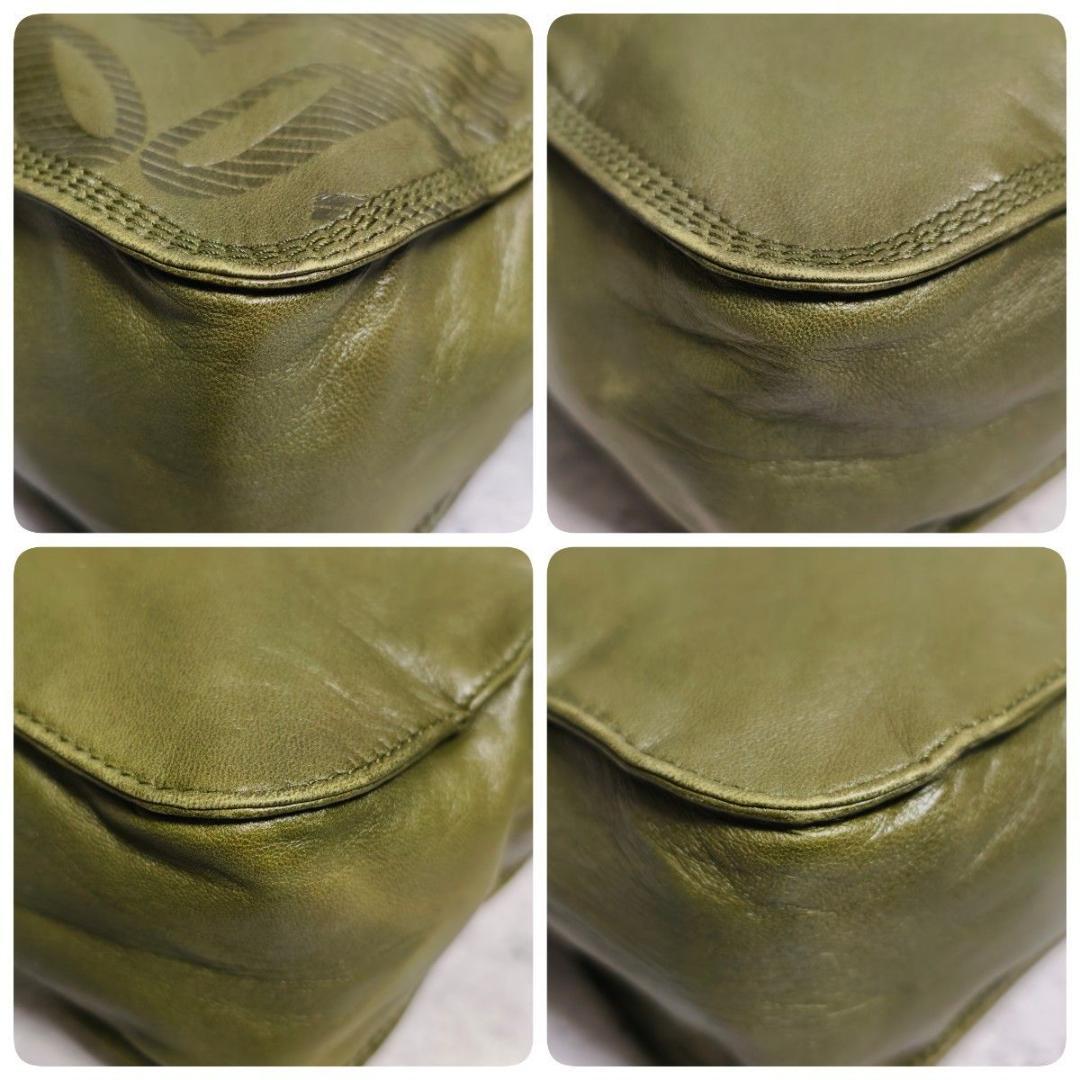 LOEWE ロエベ アナグラム ナッパレザー ショルダーポーチ カーキ