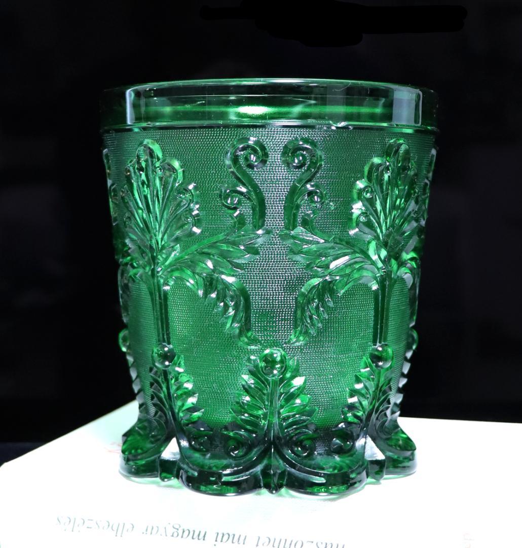 オールド・バカラ 1840年 激レア 大型 緑色ガラス 壺 アイスペール 花瓶