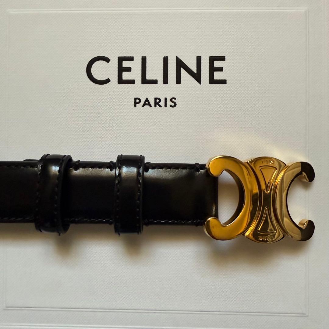 CELINE トリオンフベルト 70　スムースカーフスキン25mm