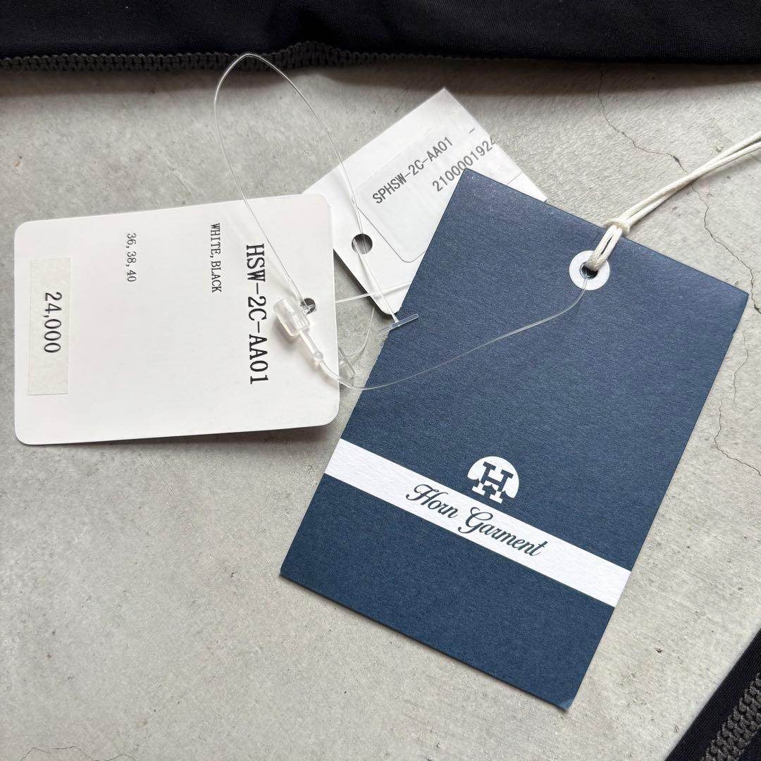 【新品タグ付】HORN GARMENT ハイネックハーフジップシャツ ロゴ刺繍