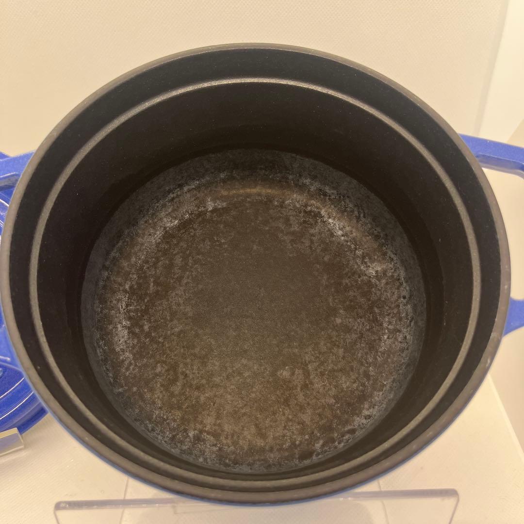 【送料込】STAUB ココット16cm ラウンドロイヤルブルー　両手鍋