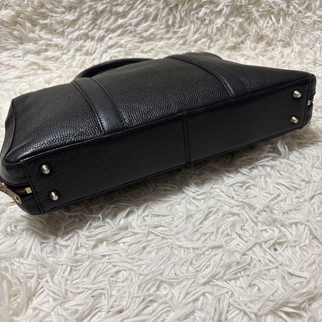 SEEKER ブリーフケース レザー シボ革 A4サイズ可 黒