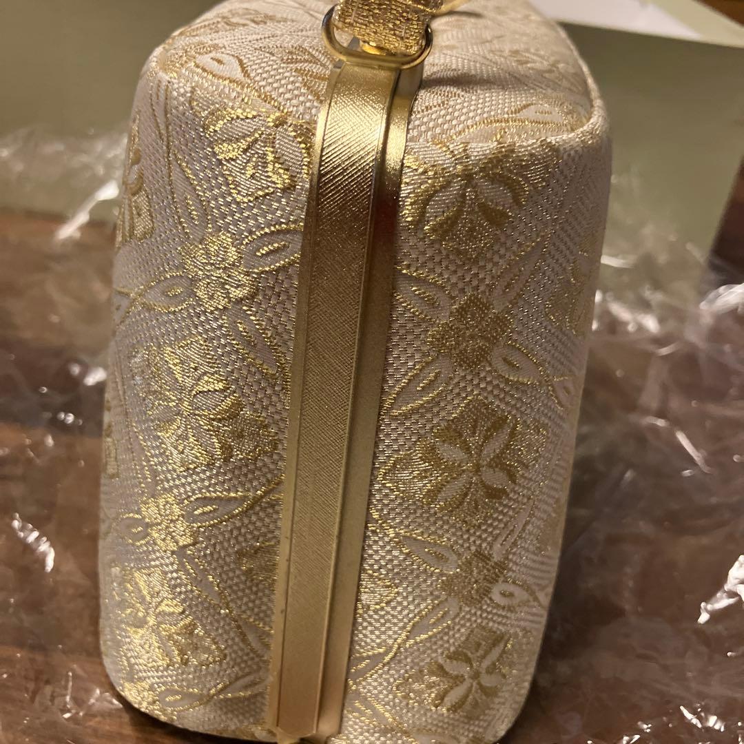 Pearltone ゴールド 和装用バッグ草履セット　紗織