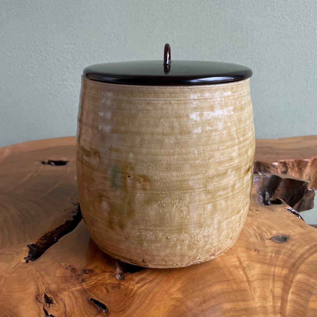 黄瀬戸水指 山口正文造 西山窯 茶道具 共箱