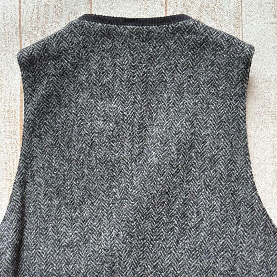 【ビームスプラス】ハリスツイード使用　ベスト　ヘリンボーンツイード