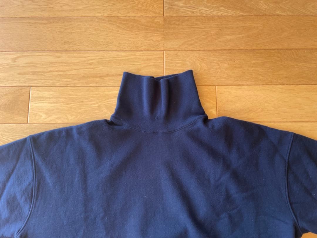 トップス WIDE SWEAT MUJI TURTLE NECK Washed Navy