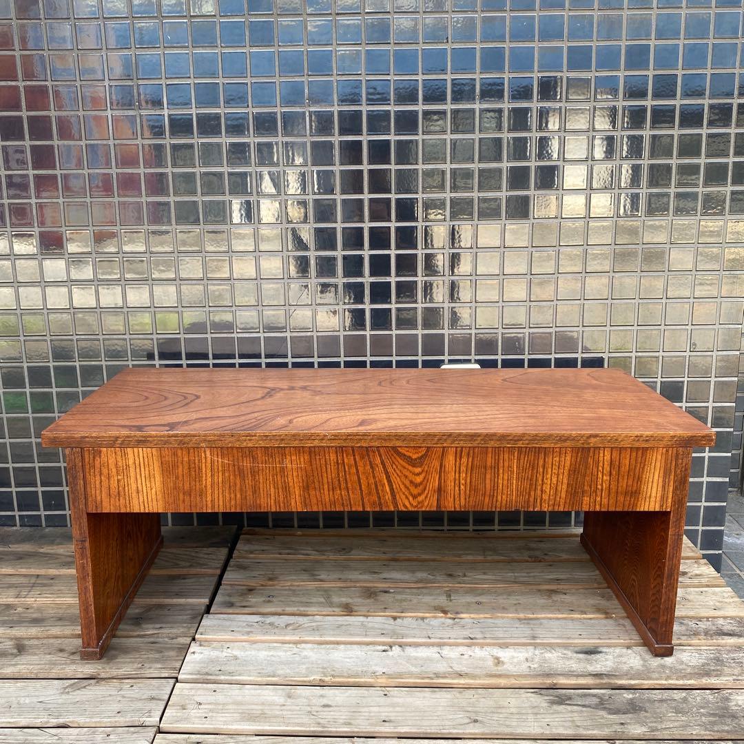 時代物 文机 木製 ローテーブル インテリア 古家具 昭和レトロ 木目 二杯