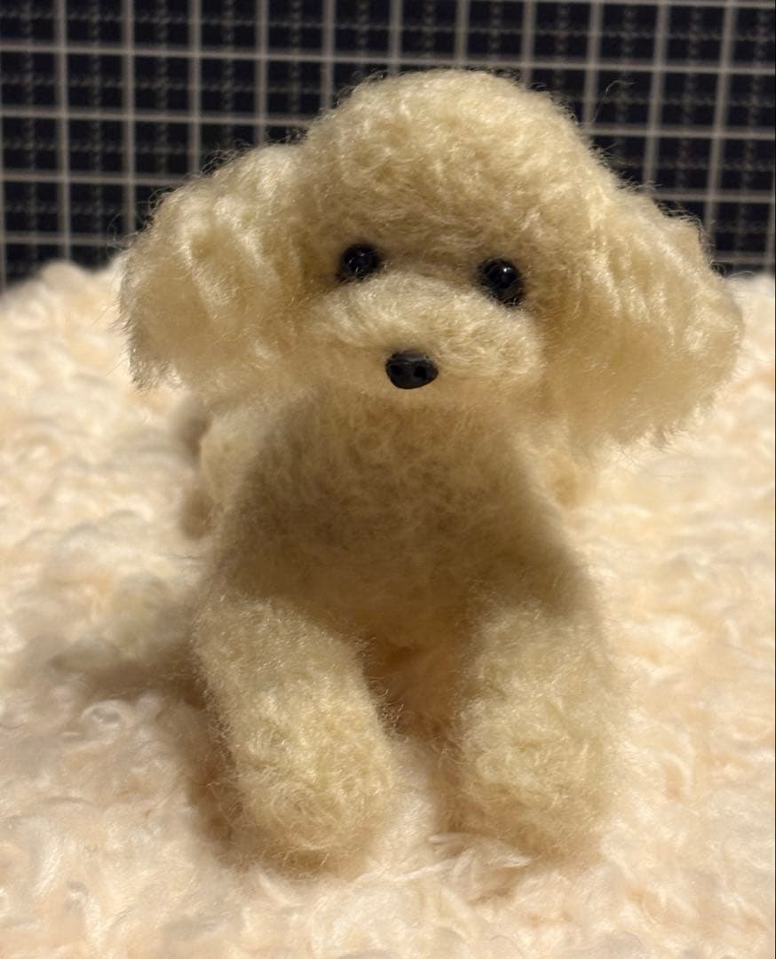 羊毛フェルト 毛糸 トイプードル（遊んだ後のリラックスタイム）❣️