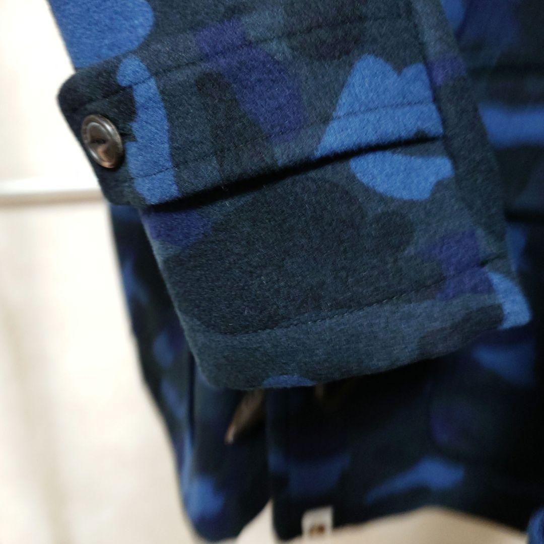 【期間限定値下げ】A BATHING APE ネイビー迷彩ダッフルコート M