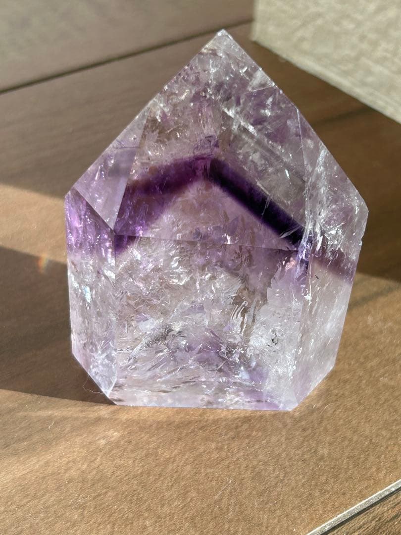 ファントムアメジスト　ミニタワー　天然石　置物