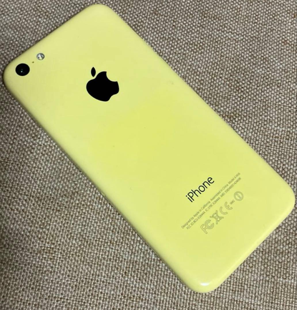 iPhone5c 16G イエロー 美品 バッテリー最大100% 充放電１回