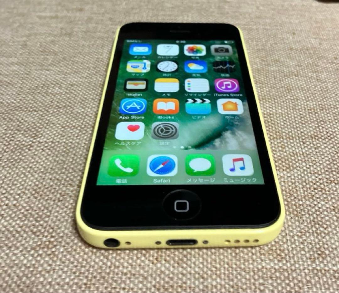 iPhone5c 16G イエロー 美品 バッテリー最大100% 充放電１回