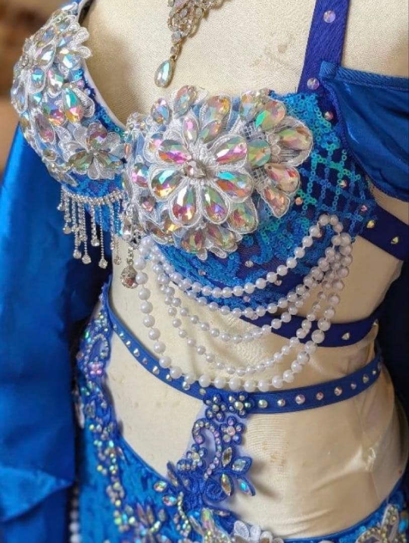 ベリーダンス 衣装 ブルー オリエンタル