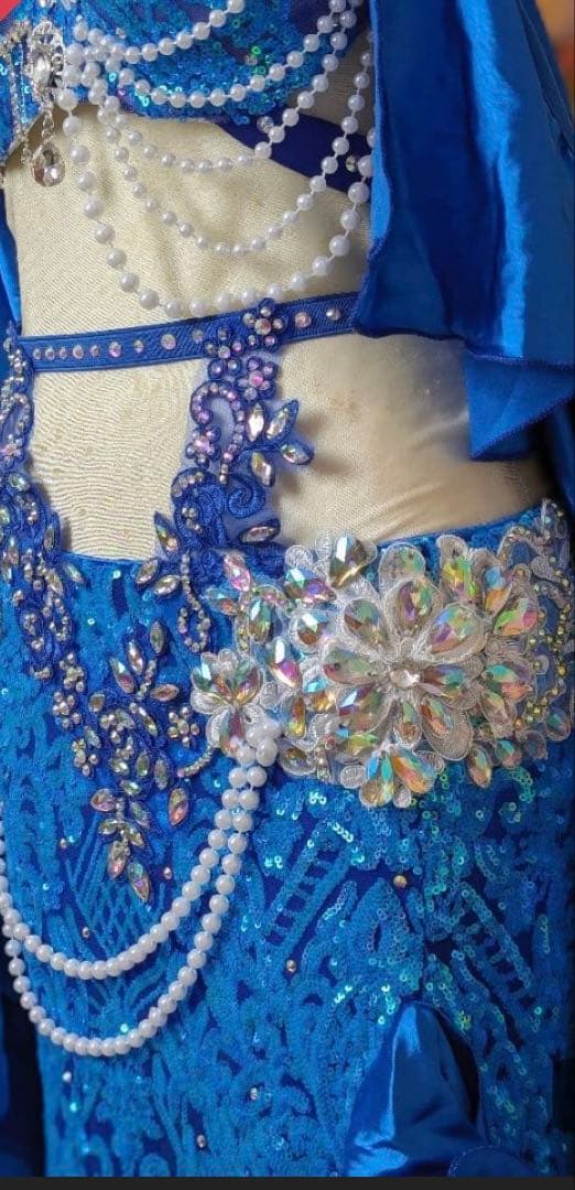 ベリーダンス 衣装 ブルー オリエンタル