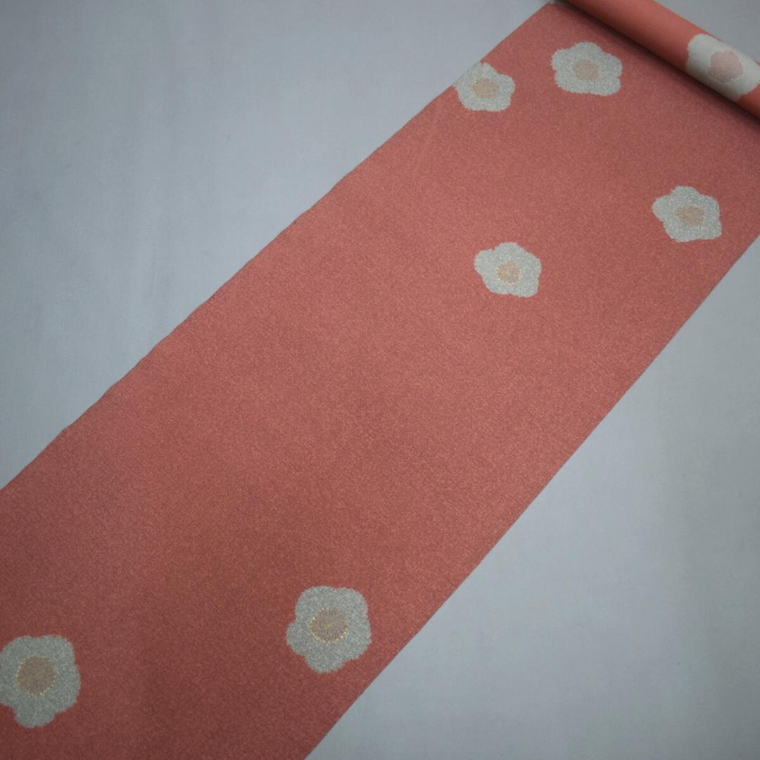 M20-20 新品 正絹 染大島 訪問着 仮絵羽解き 灰赤茶系 梅