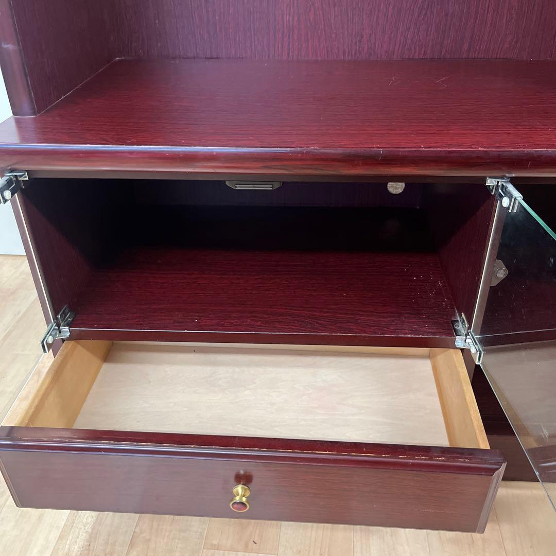 昭和 レトロ　サイドボード　食器棚　本棚　ガラスキャビネット