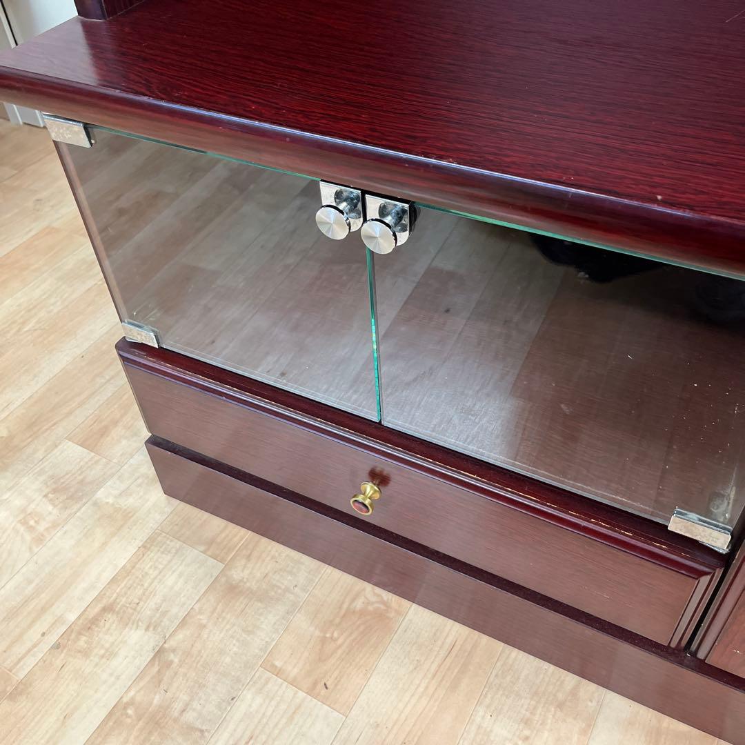 昭和 レトロ　サイドボード　食器棚　本棚　ガラスキャビネット