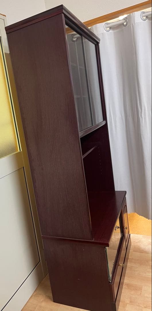 昭和 レトロ　サイドボード　食器棚　本棚　ガラスキャビネット