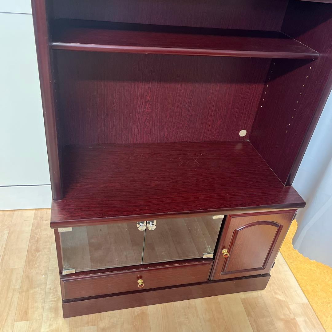 昭和 レトロ　サイドボード　食器棚　本棚　ガラスキャビネット