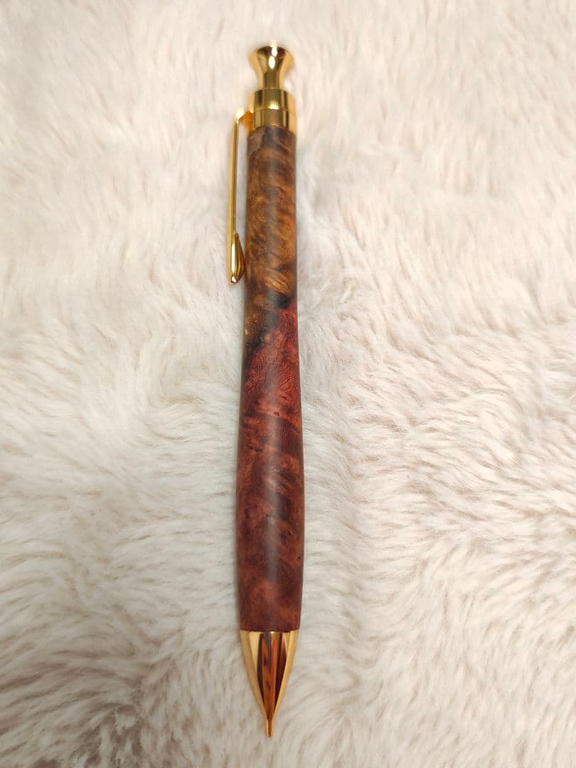 コブタ工房　極上花梨瘤紅白　シャーペン