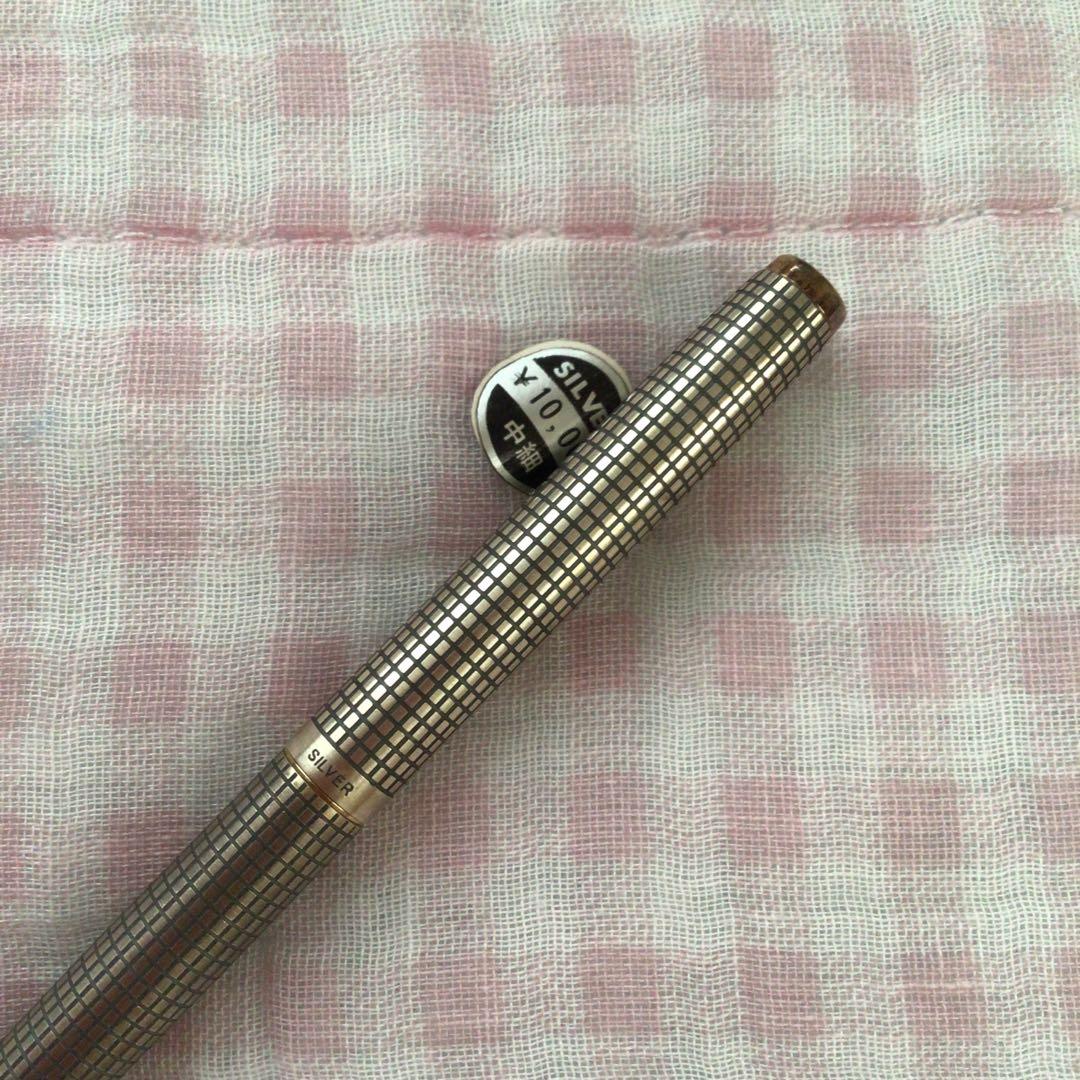 セーラー 21K 21金 万年筆 スターリングシルバー silver 格子 廃盤