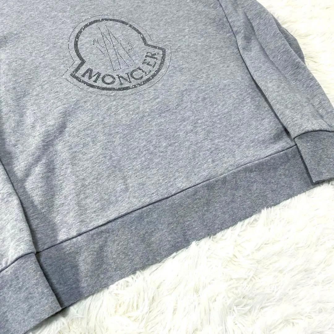 MONCLER モンクレール ロゴ トレーナー S ラインストーン グレー