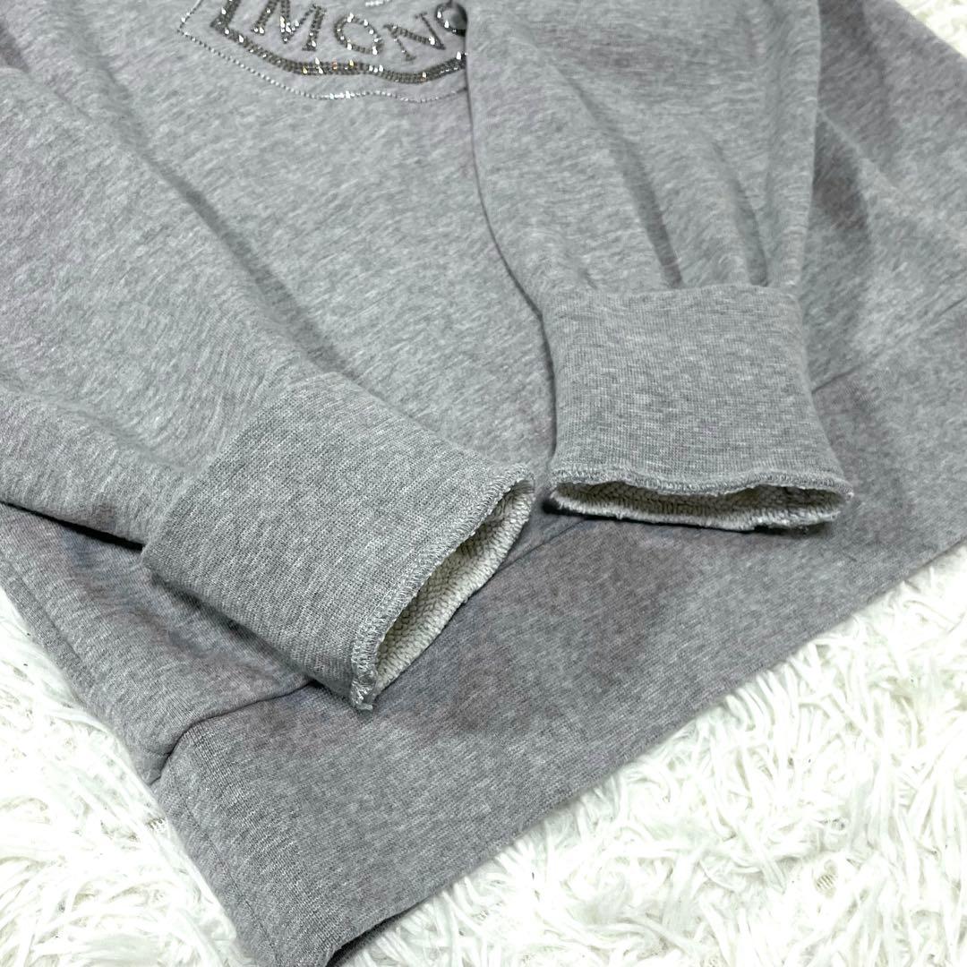 MONCLER モンクレール ロゴ トレーナー S ラインストーン グレー