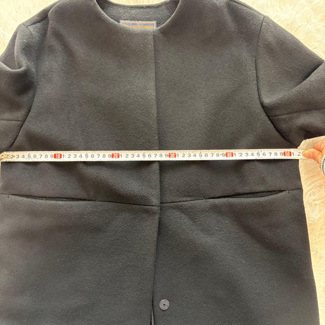 ジャーナルスタンダードレリューム◆スーパーファインビーバークルーネックコート 黒