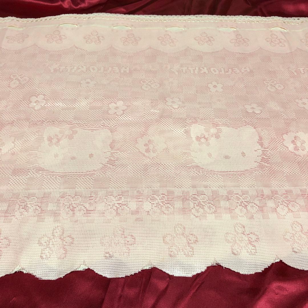 【新品未使用品】ハローキティ ピンク レースカフェカーテン ☆レトロ品☆