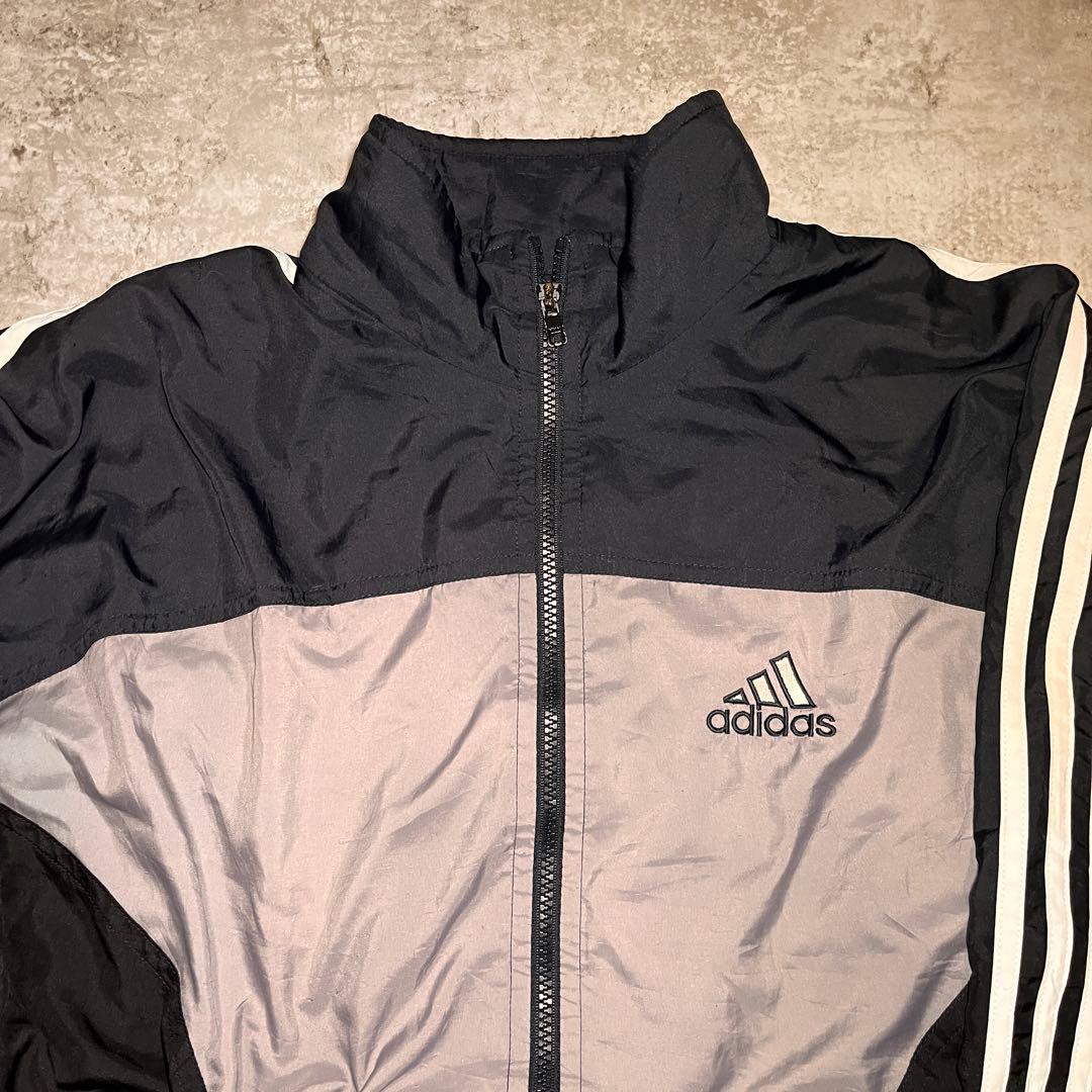 90s adidas トラックジャケット ナイロン トリプルライン 黒 希少