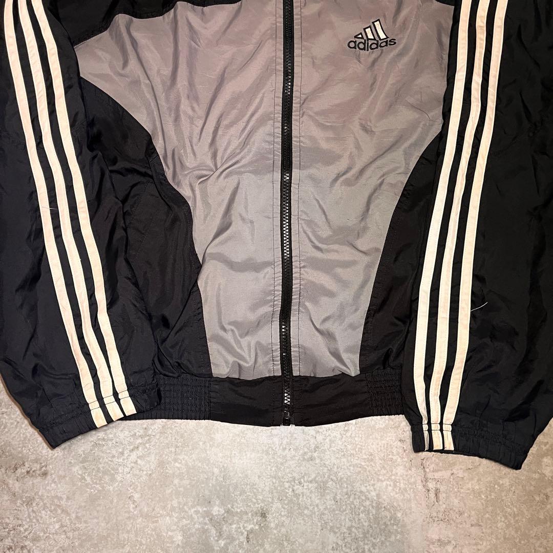 90s adidas トラックジャケット ナイロン トリプルライン 黒 希少