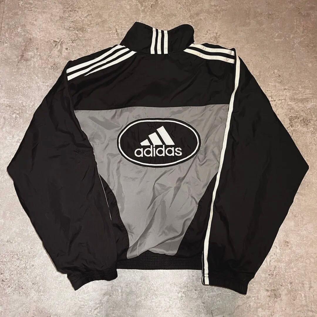 90s adidas トラックジャケット ナイロン トリプルライン 黒 希少