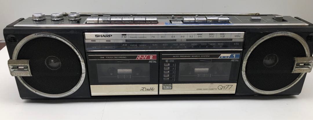 SHARP QT-77BK ブラック ラジカセ レトロ(D1 54)