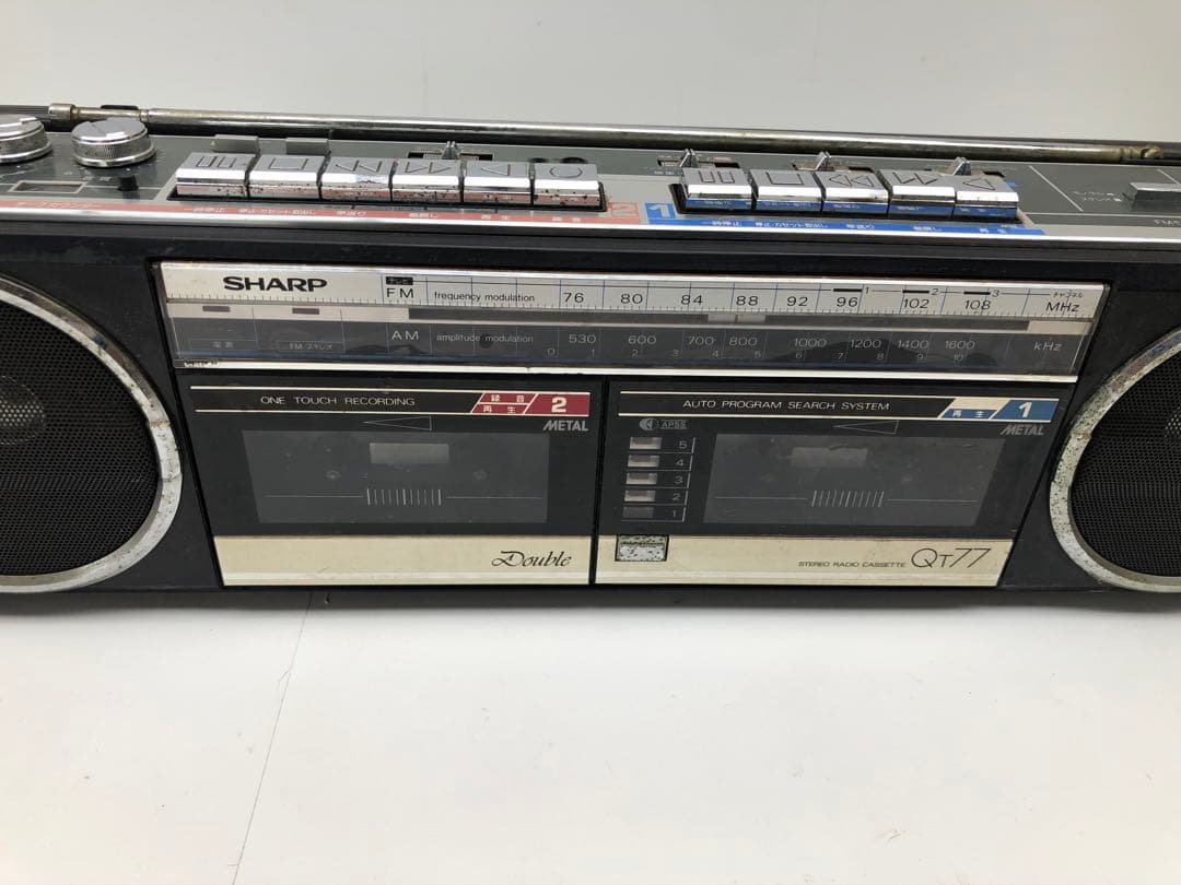 SHARP QT-77BK ブラック ラジカセ レトロ(D1 54)