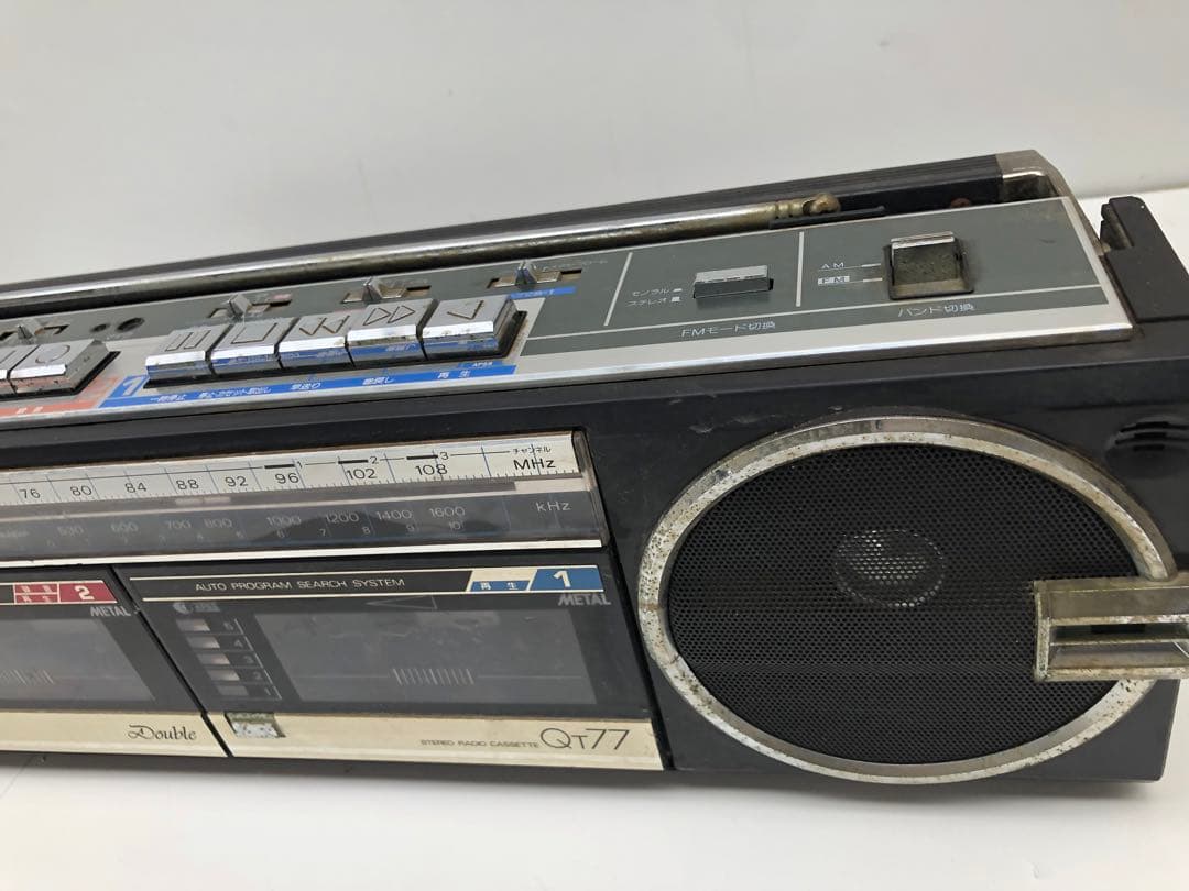 SHARP QT-77BK ブラック ラジカセ レトロ(D1 54)