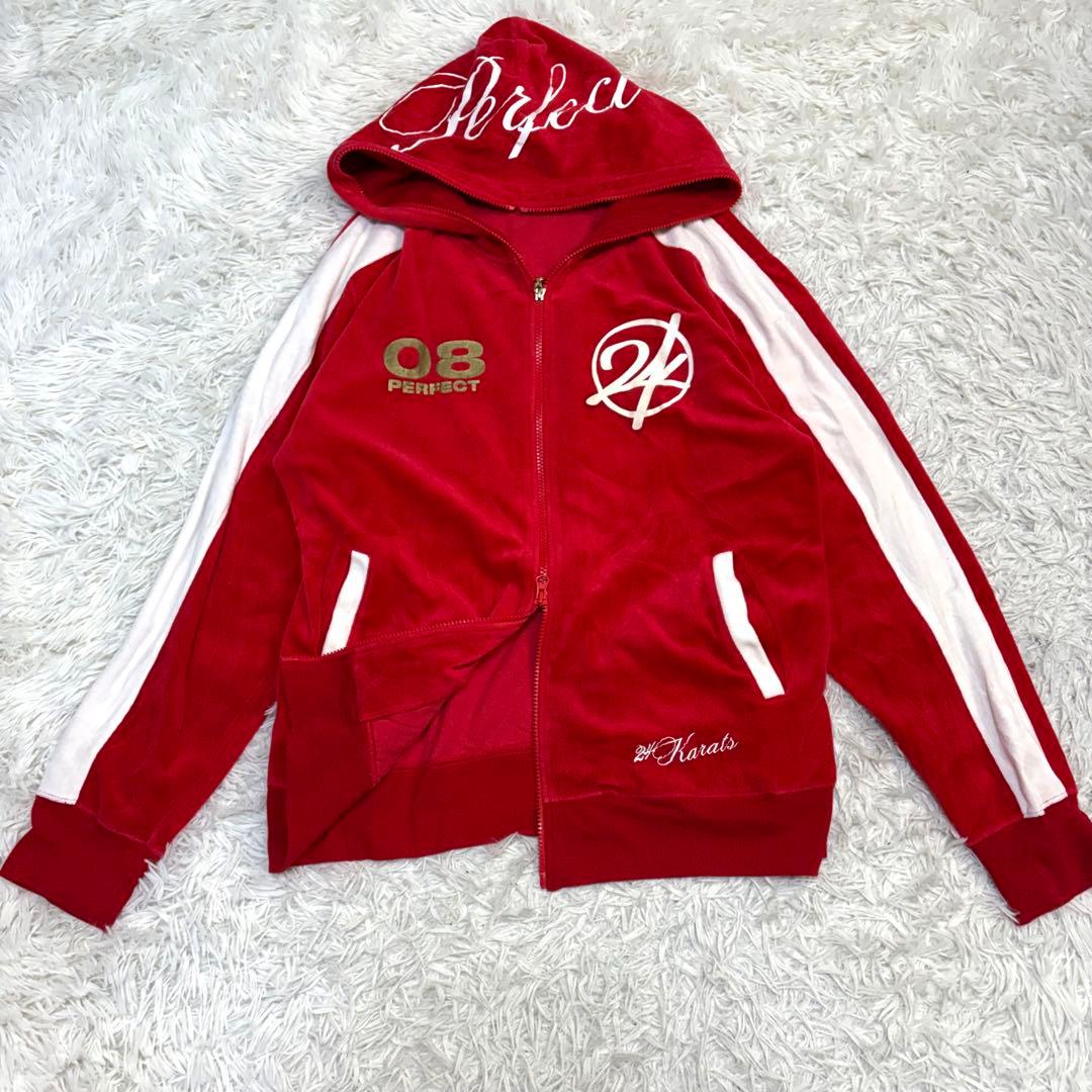 【レア】24karats ベロアジャージ セットアップ ライブツアー L 赤白