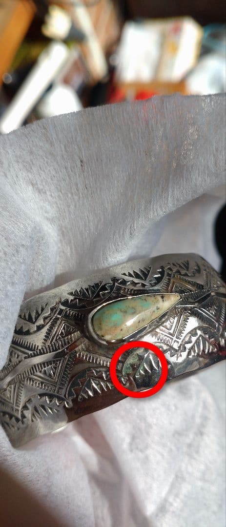 インディアンジュエリー ナバホ族　トーマス・チャーリー　STIRLINGバングル