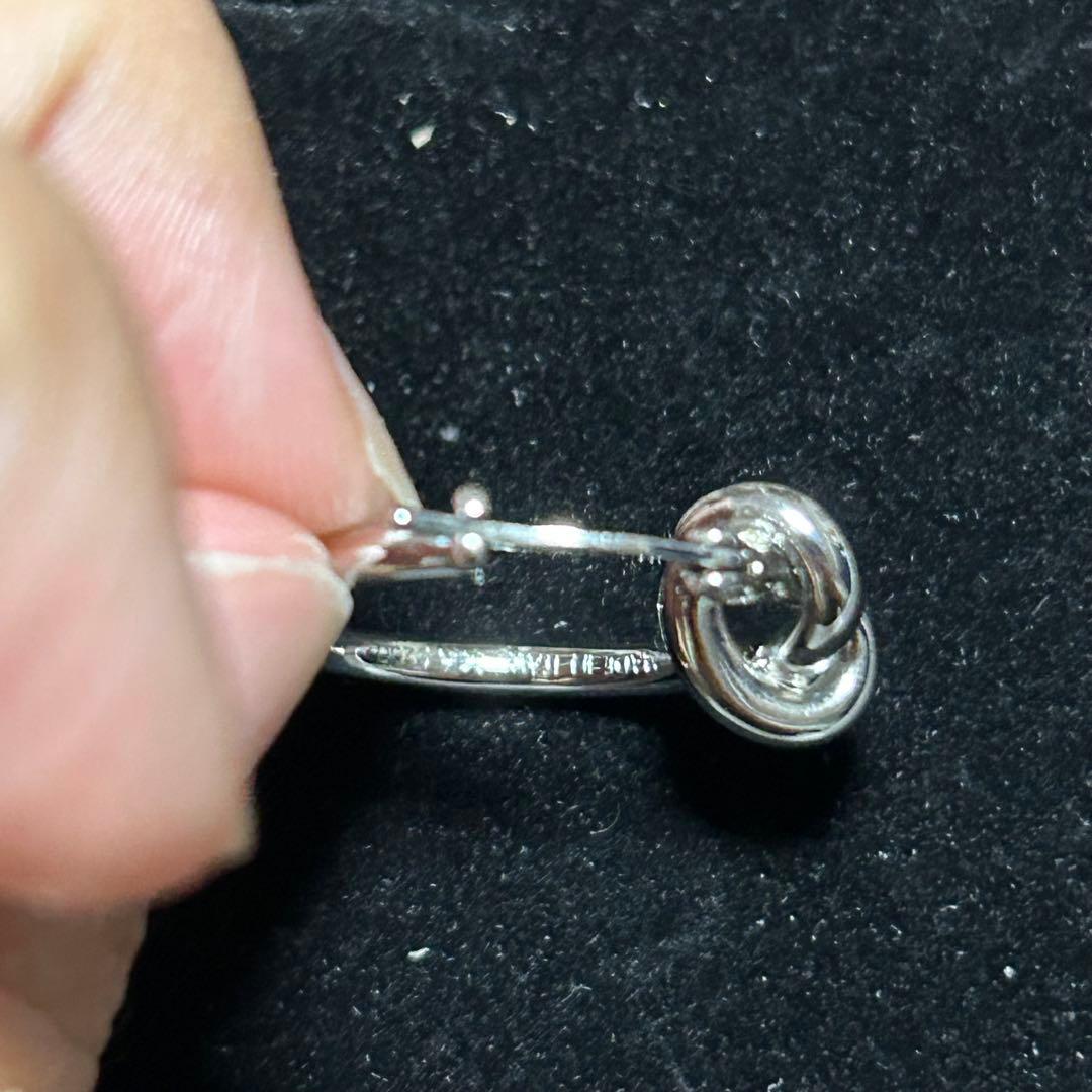 CELINE ノットスモールフープピアス/ロジウムフィニッシュブラス