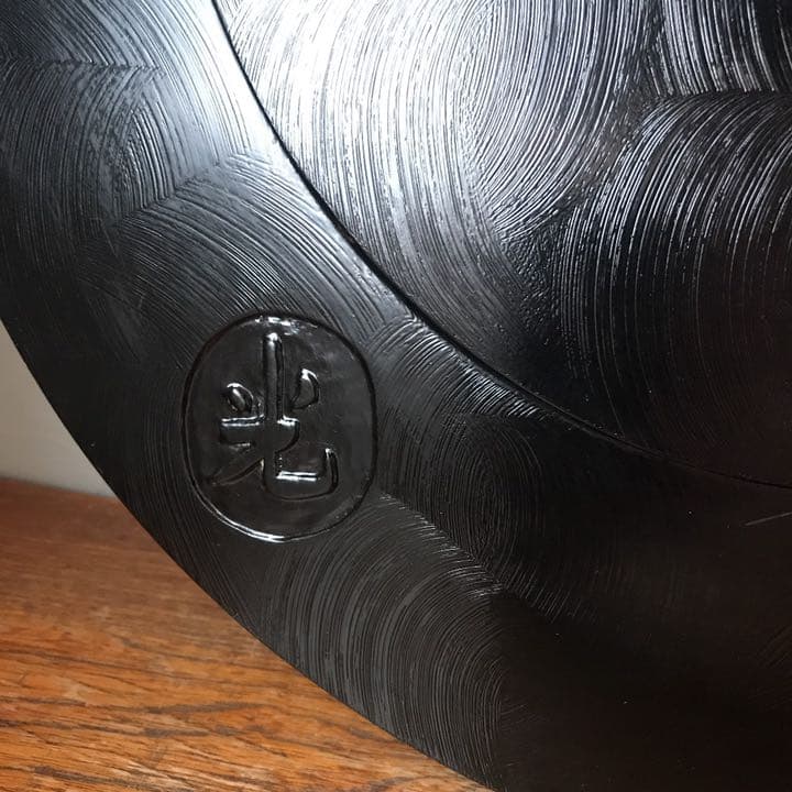 壁掛け鏡 木製 漆 花 彫刻 オーバル 楕円 和 工芸　ミラー