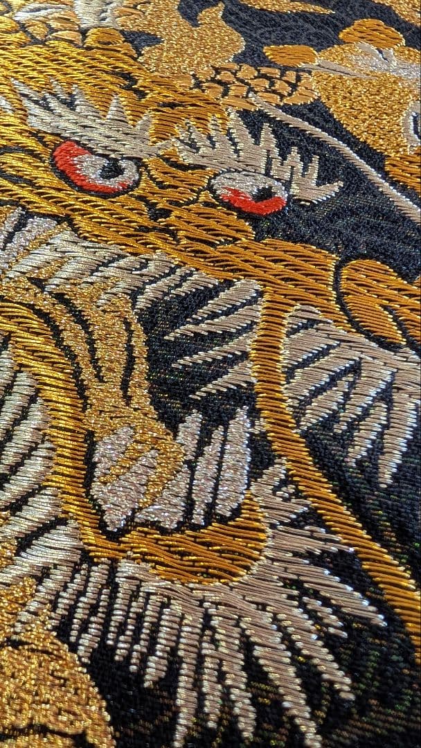 【新品】金色の龍 袋帯 幅31cm•長さ448cm