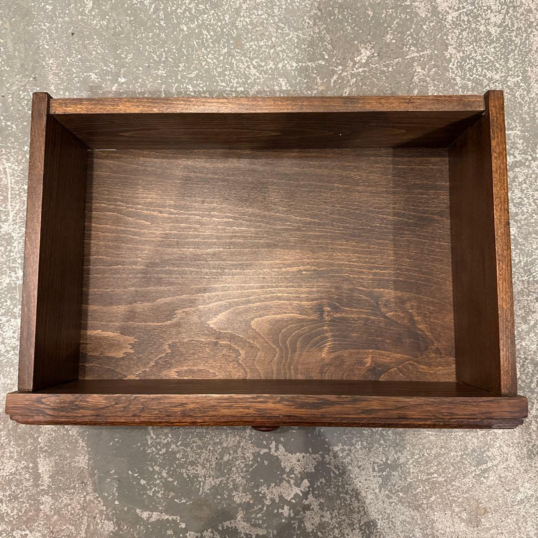 ビンテージ　木製サイドテーブル　3段チェスト　ベッドサイドテーブル