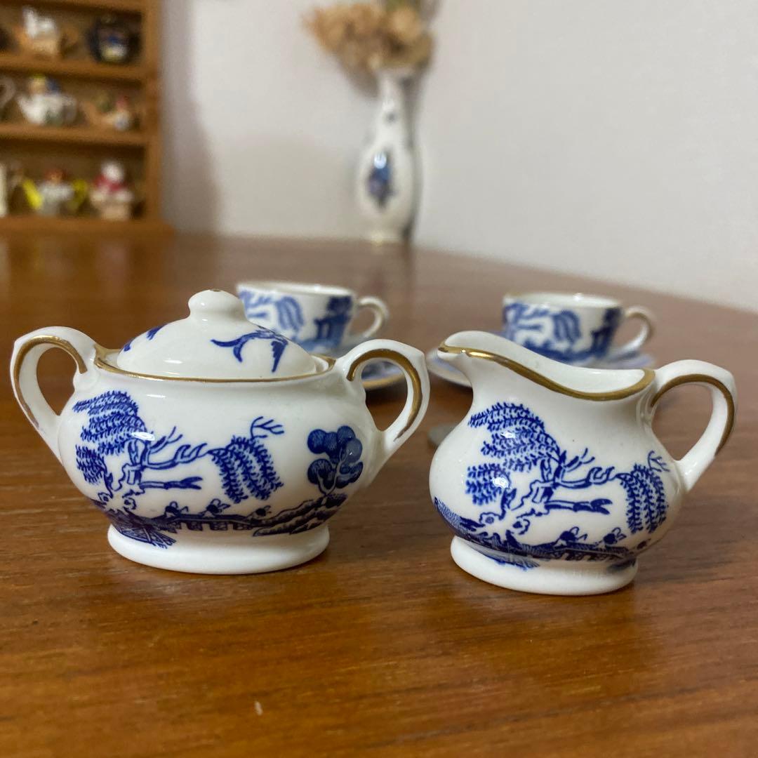 コールポート ブルー　ウィロー ミニチュア　コーヒーセット