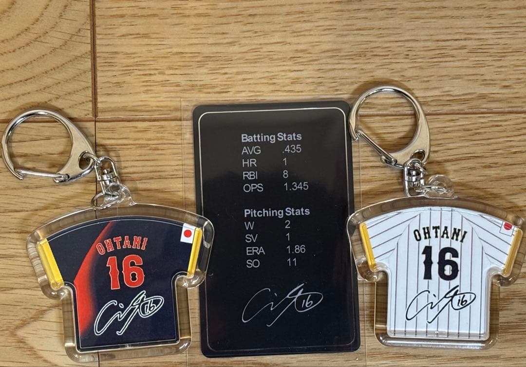 ⭐️WBC非売品3点セット⭐️大谷翔平 ホームビジターキーホルダー＆スタッツカード